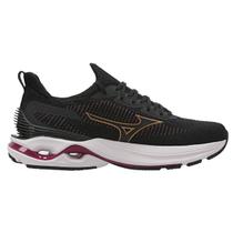 Tenis Mizuno Wave Mirai 7 - Feminino - Preto-Bordô