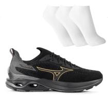 Tênis Mizuno Wave Mirai 7 Masculino + 3 Pares de Meias Tênis Mizuno Wave Mirai 7 Masculino + 3 Pares de Meias