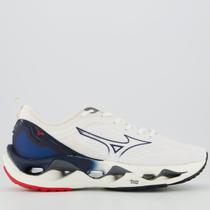 Tênis Mizuno Wave Stratos 3 Branco e Azul Marinho Tênis Mizuno Wave Stratos 3 Branco e Azul Marinho