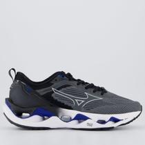 Tênis Mizuno Wave Stratos 3 Cinza e Azul Tênis Mizuno Wave Stratos 3 Cinza e Azul