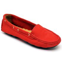 Tênis Mocassim Feminino Couro Moderno Estiloso Moda Drive Jovem Fashion Para Festa Leve Confortável