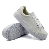 Tênis Moda Casual Feminino com Cadarço Listra Lateral Sola Borracha Leve Confortável Dia a Dia Tênis Moda Casual Feminino com Cadarço Listra Lateral Sola Borracha Leve Confortável Dia a Dia
