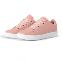 Tenis Moda Casual Liso Feminino Sola Borracha Leve Cadarço Passeio Dia a Dia