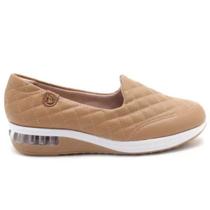 Tênis Modare Slip On Comfort Gel Matelassê Feminino Bege