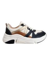 Tênis Modare Ultraconforto Off/Azul marinho/Dourado/Camelo