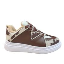 Tênis Moleca 5816.106 Feminino Casual Estampa Cow Print