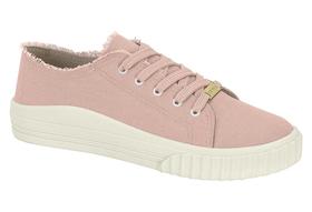 Tênis Moleca Casual Desfiado de Lona 5745.101 Feminino-Rosa