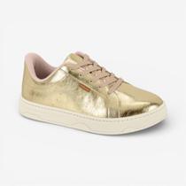 Tênis Moleca Casual Metalizado Dourado