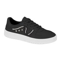Tenis Moleca Feminino Casual Basico Detalhe Strass Flatform