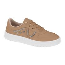 Tenis Moleca Feminino Casual Basico Detalhe Strass Flatform