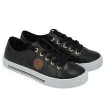 Tenis Moleca Feminino Casual Basico Preto Branco 5667.302