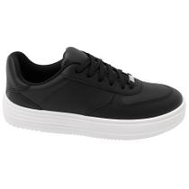 Tênis Moleca Feminino Confortável Preto Plataforma 3cm