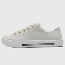 Tênis Moleca Feminino Desfiado Branco Off