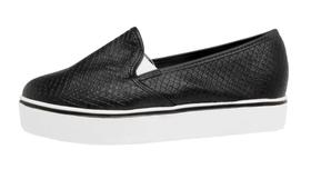 Tênis Moleca Feminino Slip On Plataforma Napa Snake Tênis Moleca Feminino Slip On Plataforma Napa Snake