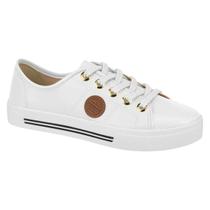 Tênis Moleca Listras Laterais Feminino Branco Antiderrapante -