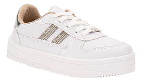Tênis Moleca Napa Floather Classic Branco Prata Look Casual Tênis Moleca Napa Floather Classic Branco Prata Look Casual