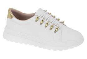 Tênis Moleca Napa Floather Classic Neo 5809.101 - Branco/Dourado Tênis Moleca Napa Floather Classic Neo 5809.101 - Branco/Dourado