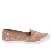 Tênis Moleca Slip On Strass Feminino Nude