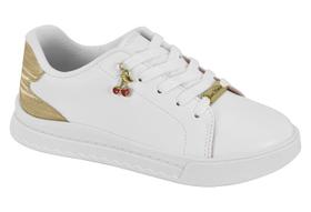 Tênis Molekinha Branco/Dourado Ref: 2575.113 Tênis Molekinha Branco/Dourado Ref: 2575.113