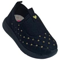 Tênis Molekinha Infantil Lantejoula Lycra Perola