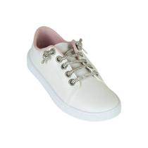 Tênis Molekinha Napa Infantil Zíper Strass Branco