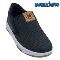 Tênis Molekinho Slip On Perfuros Infantil Meninos Casual