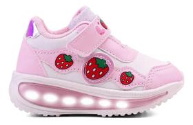 Tênis Moranguinho Minipé Menina Led Light Infantil Tênis Moranguinho Minipé Menina Led Light Infantil