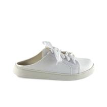 Tênis Mule de Tecido Branco e com Sola Branca - ULLY Tênis Mule de Tecido Branco e com Sola Branca - ULLY