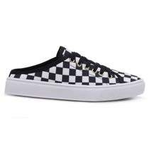 Tênis Mule Feminino Slip On Calcanhar Aberto Babuche Xadrez Tênis Mule Feminino Slip On Calcanhar Aberto Babuche Xadrez