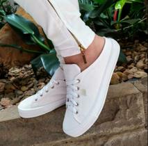 Tênis Elástico Milli Feminino Branco + Relógio