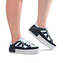 Tênis Multimaterias Casual Feminino Flatform Via Star Shoes