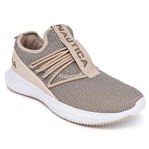 Tênis Nautica Northview 2 Slip-On Bungee masculinos bronzeados brancos Tênis Nautica Northview 2 Slip-On Bungee masculinos bronzeados brancos