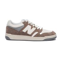 Tênis New Balance 480 Low Marrom e Bege Unissex Tênis New Balance 480 Low Marrom e Bege Unissex