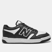 Tênis New Balance 480 Low Preto Branco Masculino Casual Tênis New Balance 480 Low Preto Branco Masculino Casual
