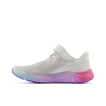 Tênis New Balance Arishi V4 Infantil com Cadarço Elástico Cinza e Rosa