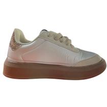 Tênis Novopé iTweens Infantil Casual Off White/Ouro Tênis Novopé iTweens Infantil Casual Off White/Ouro