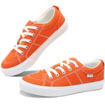Tênis Obtaom Women Canvas Fashion Low Top Lavados Laranja