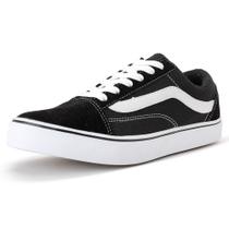 Tenis Old Masc/Fem School Preto com Branco Unissex 34 ao 43