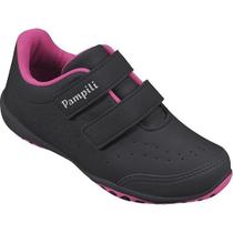 Tênis Pampili Escolar Preto tiras autocolantes Tênis Pampili Escolar Preto tiras autocolantes