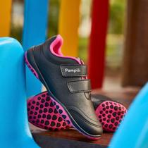 Tenis Pampili Infantil Honey Escolar Preto E Pink