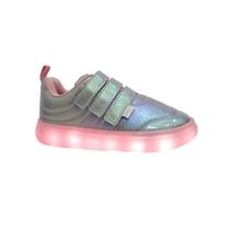 Tenis Pampili Infantil Sneaker Luz 483.004 Prata