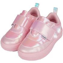 Tenis pampili yumi iluminar menina infantil rose holografico led