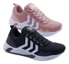 Tênis Para Corrida Casual Feminino Leve Macio Combo 2 Pares