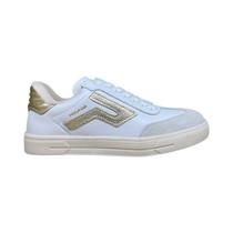 Tenis Pegada 211154 Couro Original Flatform Casual Comfort Branco Feminino