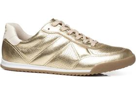 Tenis Pegada 212807-03 Feminino em Couro Dourado