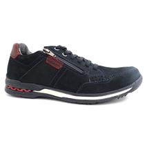 Tenis Pegada Casual Couro Masculino 114861 Marinho