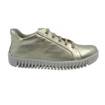 Tênis Pegada Feminino Casual Calce Fácil Dourado 210518