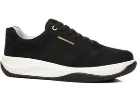 Tênis Pegada Feminino Em Couro Nobuck Preto 213207.08 Tênis Pegada Feminino Em Couro Nobuck Preto 213207.08