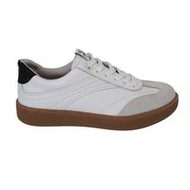 Tênis Pegada Feminino Minimalista Em Couro Leve e Confortável Tamanho:40Cor:Branco