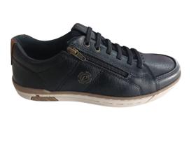 Tênis Pegada Masculino em Couro Preto 11931306 Tênis Pegada Masculino em Couro Preto 11931306